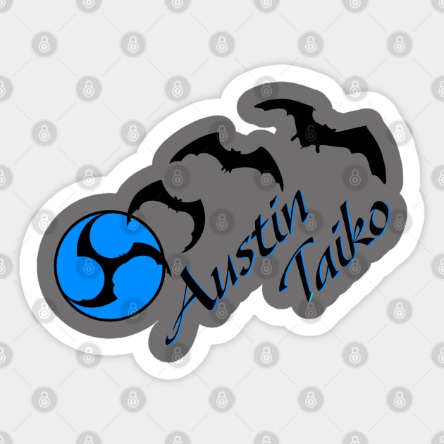 AT Bat Mitsudomoe black blue Sticker by Austin Taiko